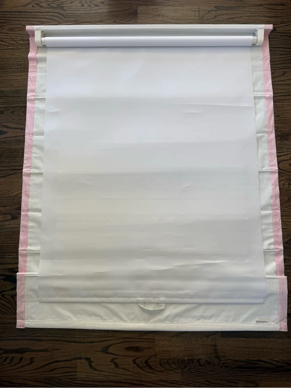 Pottery Barn Kids Linen Blackout Roman Shade White Pink